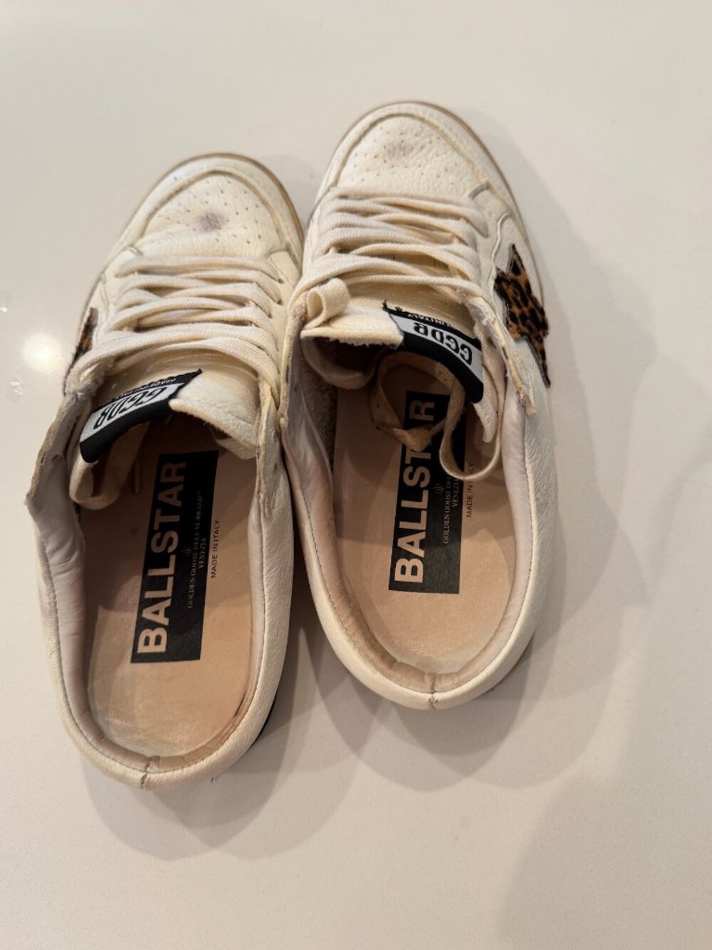 Golden Goose White & Leopard Slide Sneakers – EU Size 39 - Picture 2 of 3
